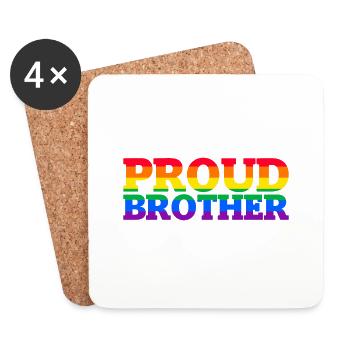 Proud Brother LGBT Gift - Coasters (set of 4) - white - Front