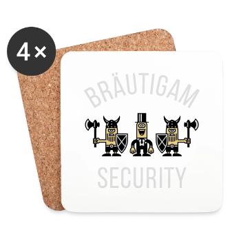 Bräutigam Security Wikinger (JGA / NEG) - Untersetzer (4er-Set) - Weiß - Vorne