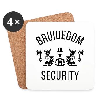 Groom Security Vikings (Bachelorette Party 1C) - Untersetzer (4er-Set) - Weiß - Vorne