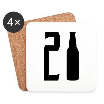 21 years birthday gift - Coasters (set of 4) - white - Front