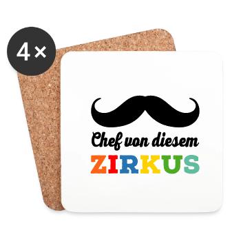 Chef von diesem Zirkus - Untersetzer (4er-Set) - Weiß - Vorne