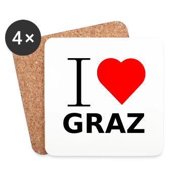 I LOVE GRAZ - Coasters (set of 4) - white - Front