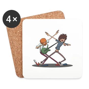 Dab Dabbing Rock Band - Dessous de verre (lot de 4) - blanc - Devant