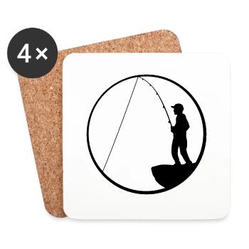 hobby fischer klippe meer hang rund mond nacht ang - Untersetzer (4er-Set) - Weiß - Vorne