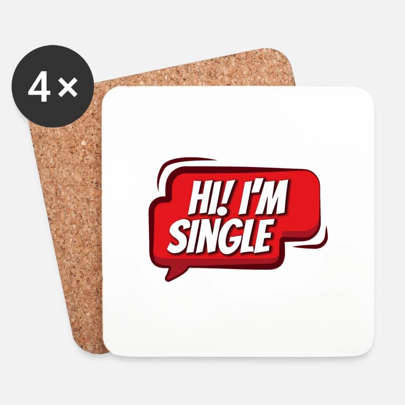 Single Alleinstehend Beziehungsstatus lustig - Untersetzer (4er-Set) - Weiß