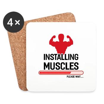Fitness shirt fitness trainer fitness gift - Coasters (set of 4) - white - Front