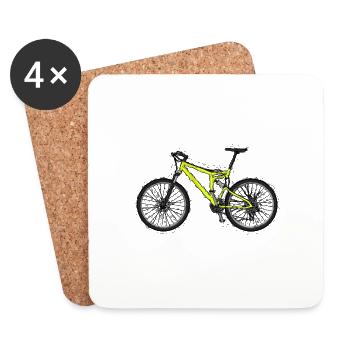Bike Fahrrad Fahren - Untersetzer (4er-Set) - Weiß - Vorne