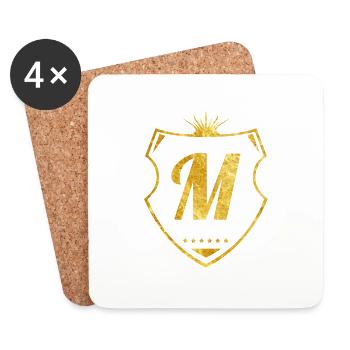 M buchstabe gold - Untersetzer (4er-Set) - Weiß - Vorne