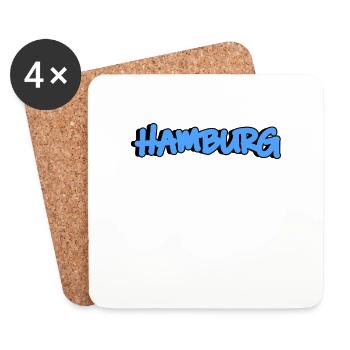 Hamburg in blue graffiti - Coasters (set of 4) - white - Front