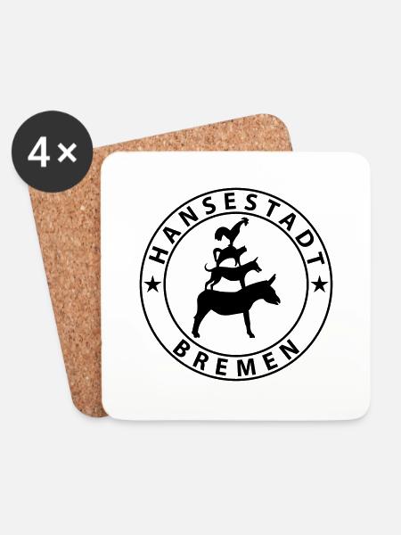 Bremen - Untersetzer (4er-Set) - Weiß