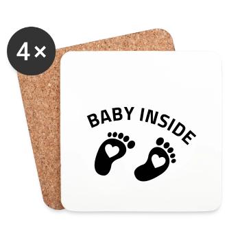 baby inside füßchen - Untersetzer (4er-Set) - Weiß - Vorne