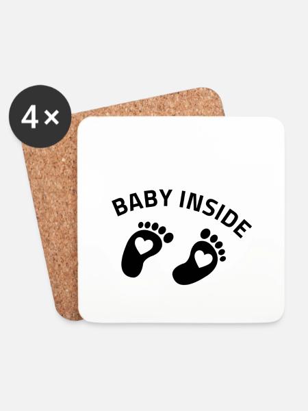 baby inside feet - Coasters (set of 4) - white