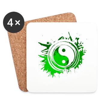 Nature Ying Yang Environmental Protection Balance - Coasters (set of 4) - white - Front