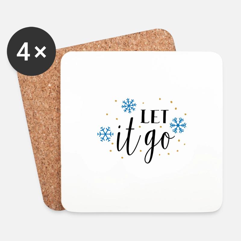 Let it Go PNG - Untersetzer (4er-Set) - Weiß