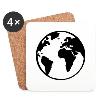 planet_erde_01 - Coasters (set of 4) - white - Front