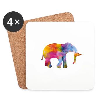 elefant colors - Untersetzer (4er-Set) - Weiß - Vorne