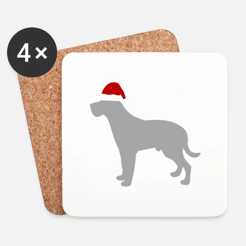 Weihnachtshund - Untersetzer (4er-Set) - Weiß