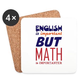 L'anglais est important mais les mathématiques sont importantes - Dessous de verre (lot de 4) - blanc - Devant