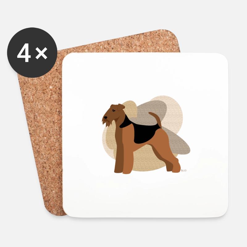 Die Airedale von IxCÖ - Untersetzer (4er-Set) - Weiß
