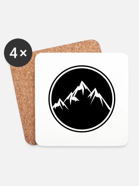 mountains icon - Untersetzer (4er-Set) - Weiß