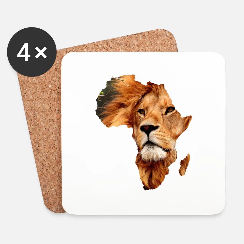 Afrika Löwe - Untersetzer (4er-Set) - Weiß