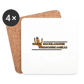 Wappel Wackelarmiger Windhosenkamerad - Untersetzer (4er-Set) - Weiß - Vorne