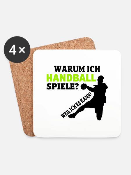 Warum ich Hanball Spiele Handballer Geschenk - Untersetzer (4er-Set) - Weiß