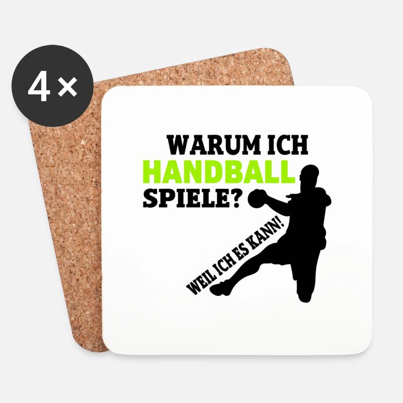 Warum ich Hanball Spiele Handballer Geschenk - Untersetzer (4er-Set) - Weiß