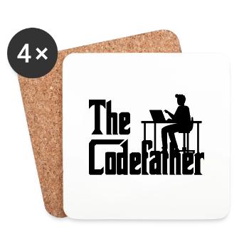 The Codefather Coding Programierer Geschenk - Untersetzer (4er-Set) - Weiß - Vorne