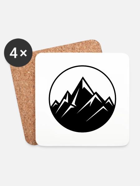 mountain rocks icon - Untersetzer (4er-Set) - Weiß