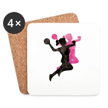 handball frauen - Untersetzer (4er-Set) - Weiß - Vorne