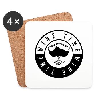 time wine - Untersetzer (4er-Set) - Weiß - Vorne