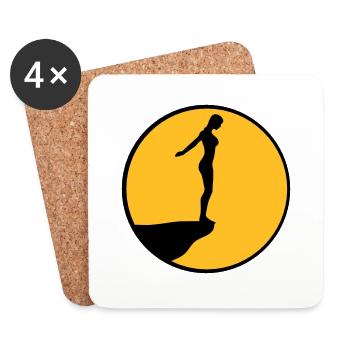 Jump off cliff - Coasters (set of 4) - white - Front