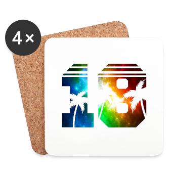 18 design palm - Untersetzer (4er-Set) - Weiß - Vorne