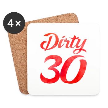 dirty thirty design - Untersetzer (4er-Set) - Weiß - Vorne