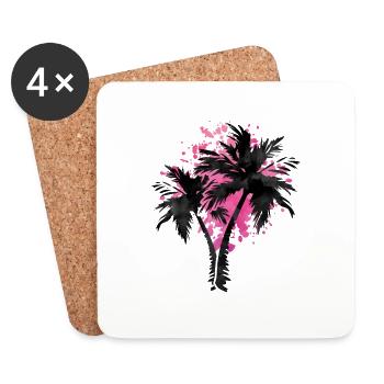 palm pink - Untersetzer (4er-Set) - Weiß - Vorne