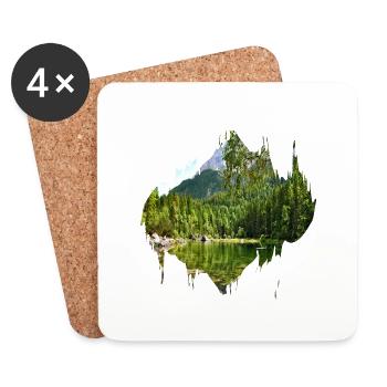 Tache de couleur éclaboussure paysage naturel - Dessous de verre (lot de 4) - blanc - Devant