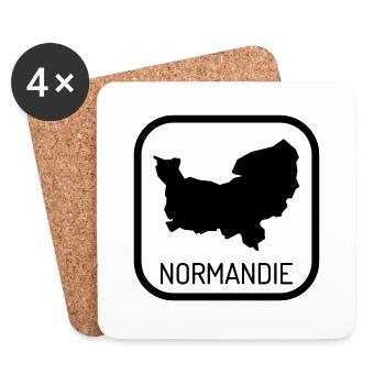 Normandie / Normand / Normande / France - Dessous de verre (lot de 4) - blanc - Devant