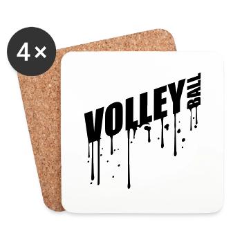 stempel tropfen graffiti spray text logo design co - Untersetzer (4er-Set) - Weiß - Vorne