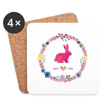 hase kranz - Untersetzer (4er-Set) - Weiß - Vorne