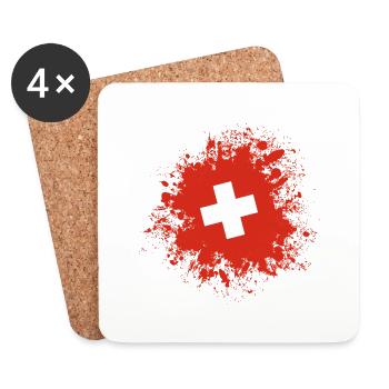 swiss flag design - Untersetzer (4er-Set) - Weiß - Vorne