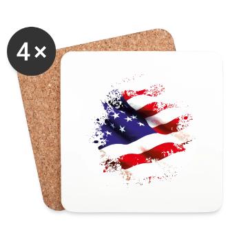 usa flag design - Untersetzer (4er-Set) - Weiß - Vorne