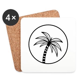 palm tree symbol - Untersetzer (4er-Set) - Weiß - Vorne