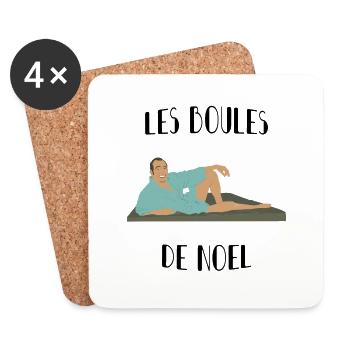 Les boules de Noël d'OSS 117 - Dessous de verre (lot de 4) - blanc - Devant