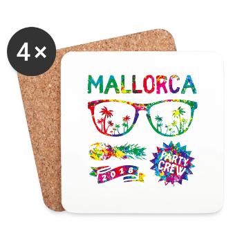 mallorca party crew colors - Untersetzer (4er-Set) - Weiß - Vorne