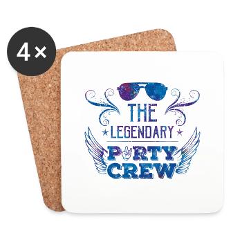 party crew legendary - Untersetzer (4er-Set) - Weiß - Vorne