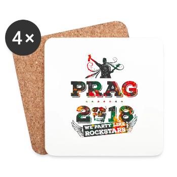 prag 2018 rockstars - Untersetzer (4er-Set) - Weiß - Vorne