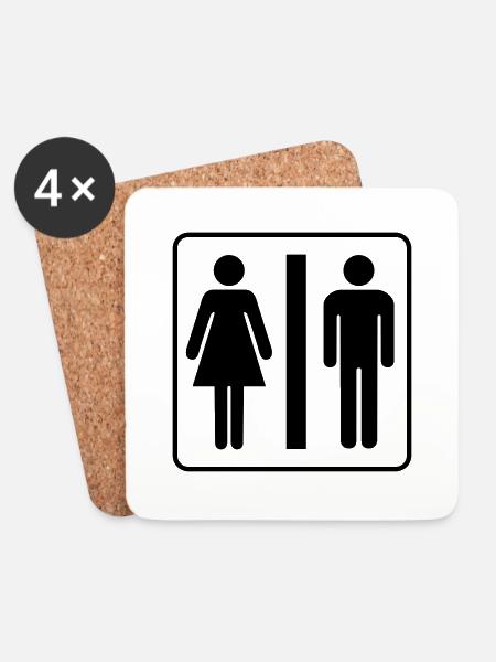 wc - Untersetzer (4er-Set) - Weiß