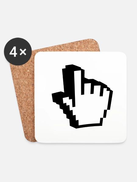 hand 3d pc - Untersetzer (4er-Set) - Weiß