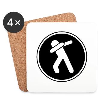 dabbing man icon - Untersetzer (4er-Set) - Weiß - Vorne